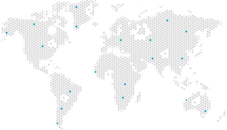 World map showing office locations